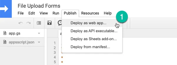 Deploy as Web App