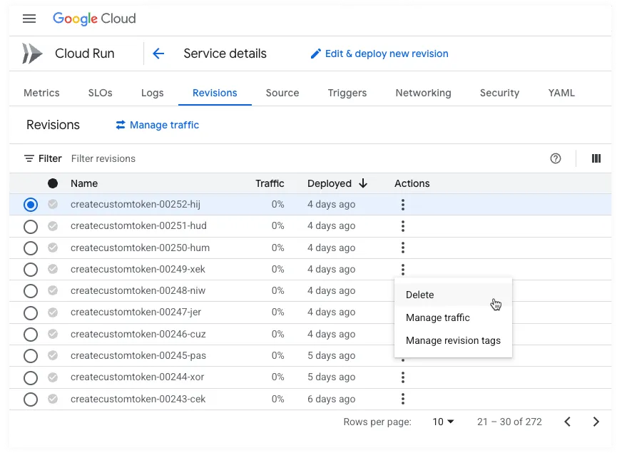 Google Cloud Run Revisions