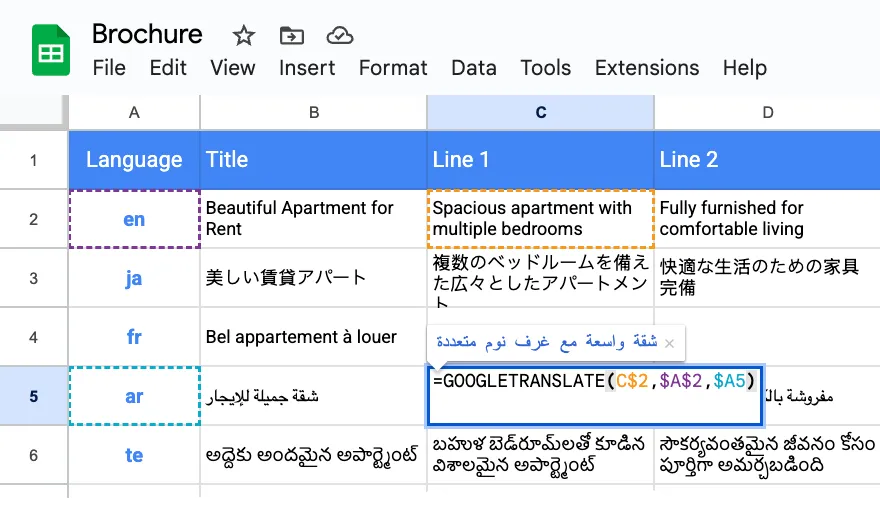 Google Translate Function